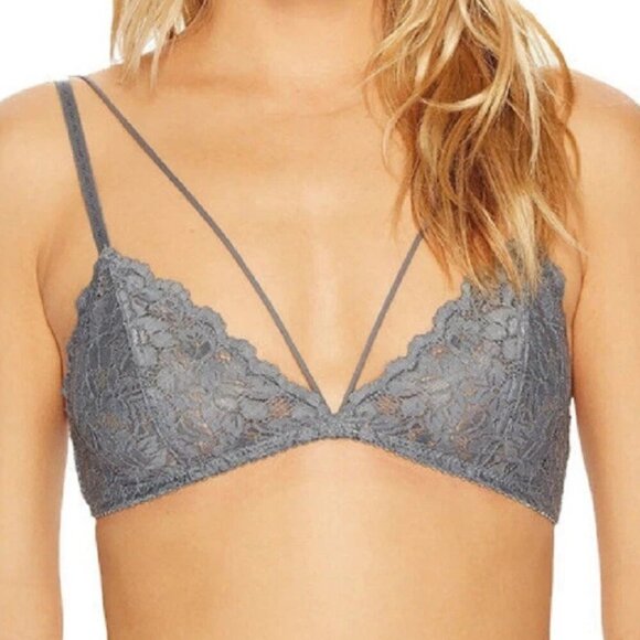 Free People Intimately Front Strap Triangle Bra in Carbon NWT XS - Picture 2 of 6